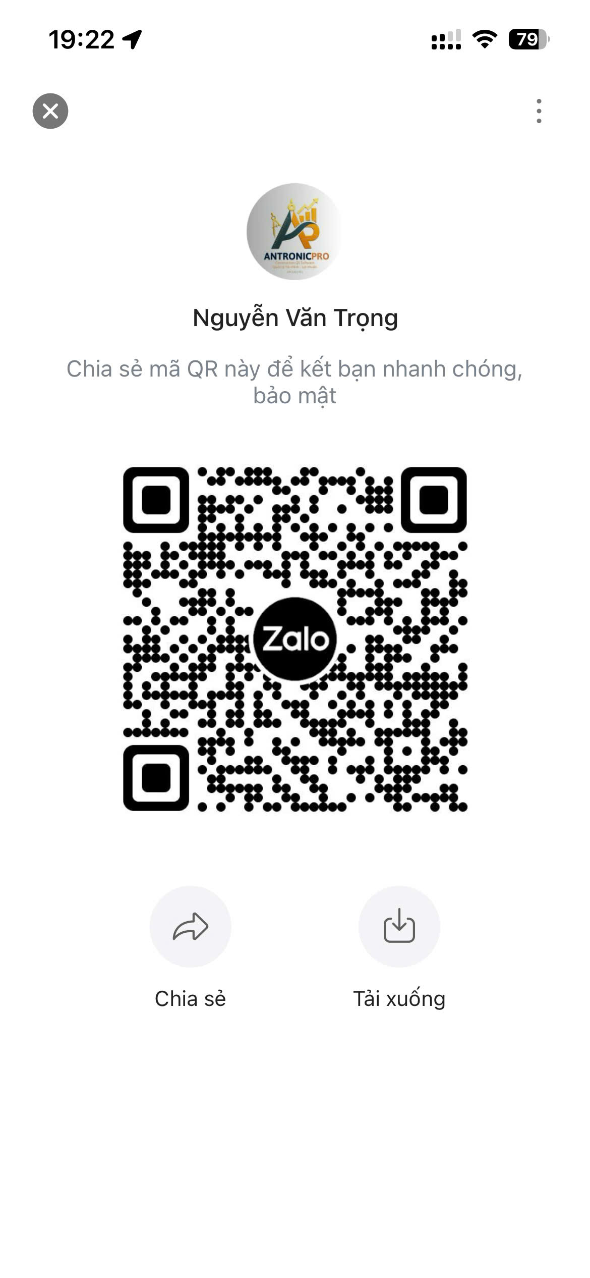 Mã QR Zalo Nguyễn Văn Trọng do chủ website cung cấp