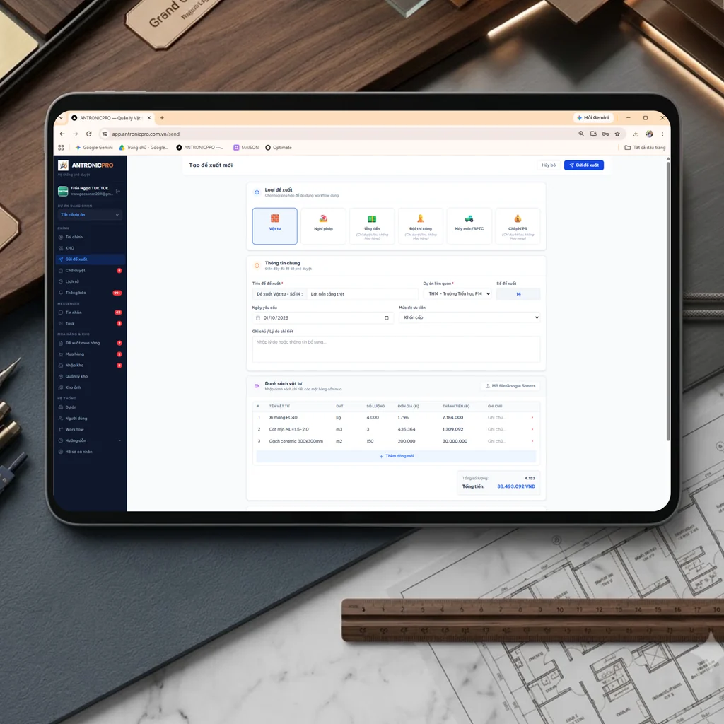 01 · Đề xuất online — ANTRONICPRO FLOW